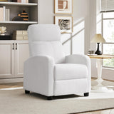 Yaheetech Boucle Recliner Chair Single Sofa Home Theater Seating Adjustable Modern Single Reclining Chair for Living Room Bedroom Home Theater White Yaheetech