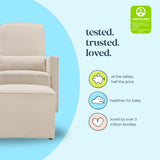 daVinci Olive 360° Swivel Glider Chair w/ Storage Ottoman - Water & Stain Resistant Rocking Glider - GREENGUARD Gold & FSC Certified, Versatile Rocking Chair for Nursery & Living Room, Polyester Cream DaVinci