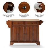 Crosley Furniture Lafayette Full Size Kitchen Island with Natural Wood Top, Cherry Crosley Furniture