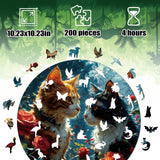 Wooden Puzzle for Adults, 200 Piece Irregular Animal Shaped Wooden Jigsaw Puzzles, Unique Puzzles for Adults, Creative Gift for Teenagers and Adults WHJSG