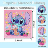 nekpiahu 6 Pack 5D Diamond Art Painting Kits for Kids Beginners, Full Drill Cute Cartoon Diamond Art Kits, DIY Big Gem Art for Children Ages 6-7-8-9-12, Home Wall Decor 6x6 Inch nekpiahu