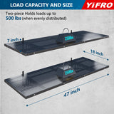 YIFRO 2-Pack 1.5x4ft Heavy Duty Garage Wall Shelving, 500 lbs Load Capacity, Garage Shelving Wall Mounted, Garage Storage Rack with Hooks, Black YIFRO