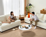 VanAcc Sofa, Comfy Sofa Couch with Extra Deep Seats, Modern Sofa- Loveseat, Couch for Living Room Apartment Lounge, Beige Chenille VanAcc