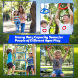 65 Ft Ninja Warrior Kids’ Obstacle Course,Durable Slackline with 11 Obstacles-Swings, Monkey Bars, Arm Trainers & More, Ninja Warrior Obstacle Course with Outdoor Fun for Ages 3+ FAHKNS