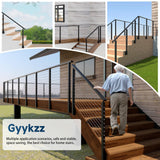 Gyykzz 42" Side Mount Stair Cable Railing Post for 36"-38" Stair Railing, Left Side Space-Saving 33° Drill Stair Handrail Deck Post for Cable Railing System Kit Indoor Outdoor Wood Concrete Gyykzz