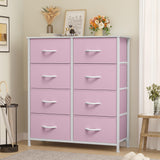 YITAHOME Fabric Dresser for Bedroom, Tall Storage Dresser with 8 Drawers, Black Dresser & Chest of Drawers, YITAHOME