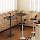 HOOBRO 35" Black Round Bar Table - Stylish Cocktail Table for Narrow Spaces HOOBRO