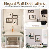 Walasis Wood Wall Shelves for Bedroom Farmhouse - Rustic Floating Shelf Decorative Storage Shelving Wall Mounted Decor with Frame for Living Room Walasis