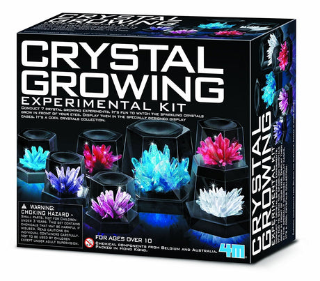 4M 7 Crystal Growing Science Experimental Kit with Display Cases - Easy DIY STEM Toy Lab Experiment Specimens, Educational Gift for Kids, Teens, Boys & Girls 4M