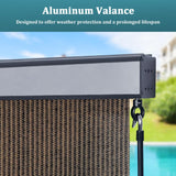 Shade&Beyond Outdoor Roller Shades 6' W x 8' H Mocha Patio Roll Up Blinds with Aluminum Valance 220GSM Exterior Shade Cloth Roll for Porch Gazebo Pergola Balcony Backyard Shade&Beyond