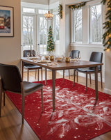 Lahome Christmas Rugs 5x7 Area Rug Washable Rug for Bedroom, Red Soft Nursery Rug Non-Slip Stain Resistant Living Room Rugs, Christmas Tree Print Holiday Decor Untra-Thin Carpet for Office Lahome