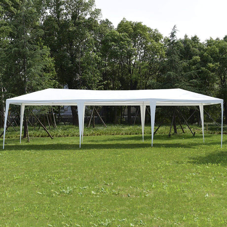 Wenst'sKufAN 10’ x 30' Pop Up Outdoor Canopy Tent, Heavy Duty Steel Frame with 6 Removable Sidewalls, Wedding Party Event Tent，White Wenst'sKufAN