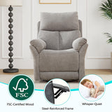 ANJ Manual Fabric Recliner Chair Set of 2, Swivel Rocker Glider, Silver ANJ