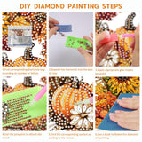 SENQAO Halloween Diamond Art Hanging Kits for Adults Beginners, DIY Acrylic 5D Special Shaped Crystal Diamond Gem Art Painting Hanging Ornament for Home Wall Decor and Gift（Fall Pumpkin Wreath） SENQAO