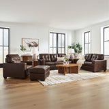 Signature Design by Ashley Santorine Transitional Tufted Leather Match Loveseat, Dark Brown Signature Design by Ashley
