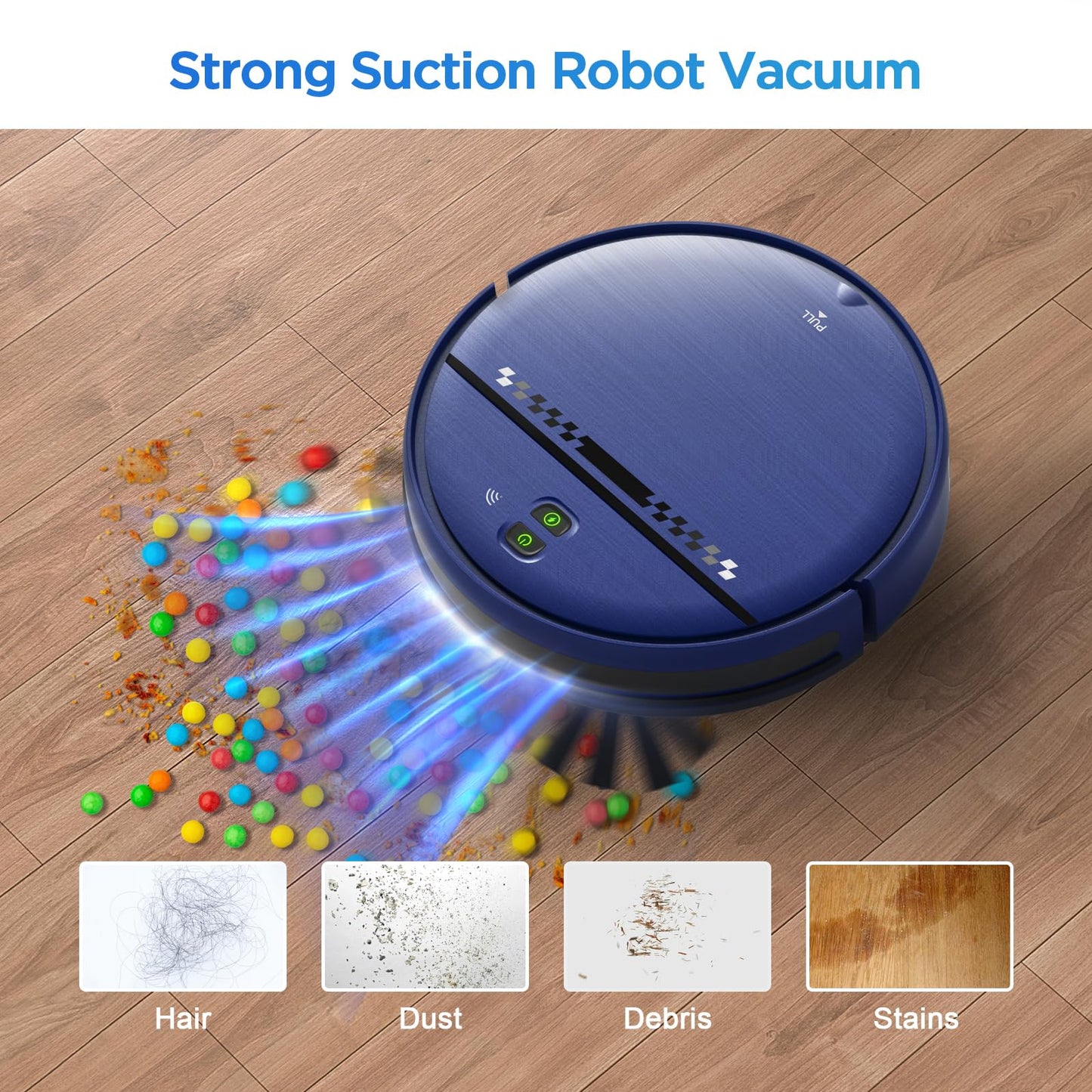 ZC WAS Robot Vacuum and Mop Combo, 2-in-1 Robot Vacuum Cleaner, Perfect for Pet Hair, Hard Floor and Carpet, Anti-Bump, Anti-Fall, App, Voice and Remote Control