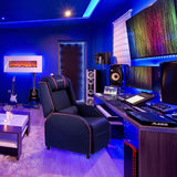 Homall Gaming Massage Recliner Chair Racing Style Single Living Room Sofa Recliner PU Leather Recliner Seat Comfortable Ergonomic Home Theater Seating (Red) Homall