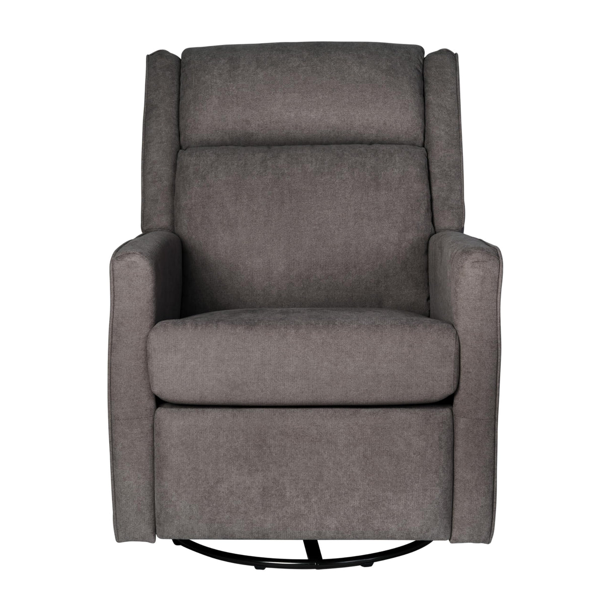 EMMA + OLIVER Mari Manual Glider Rocking Recliner, Traditional Recliner with 360 Degree Swivel, for Living Room, Bedroom, or Nursery, Fabric Upholstered, Dark Gray EMMA + OLIVER