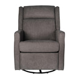 EMMA + OLIVER Mari Manual Glider Rocking Recliner, Traditional Recliner with 360 Degree Swivel, for Living Room, Bedroom, or Nursery, Fabric Upholstered, Dark Gray EMMA + OLIVER