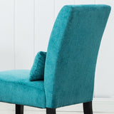 Roundhill Furniture Pisano Teal Blue Fabric Armless Contemporary Accent Chair with Kidney Pillow Roundhill Furniture
