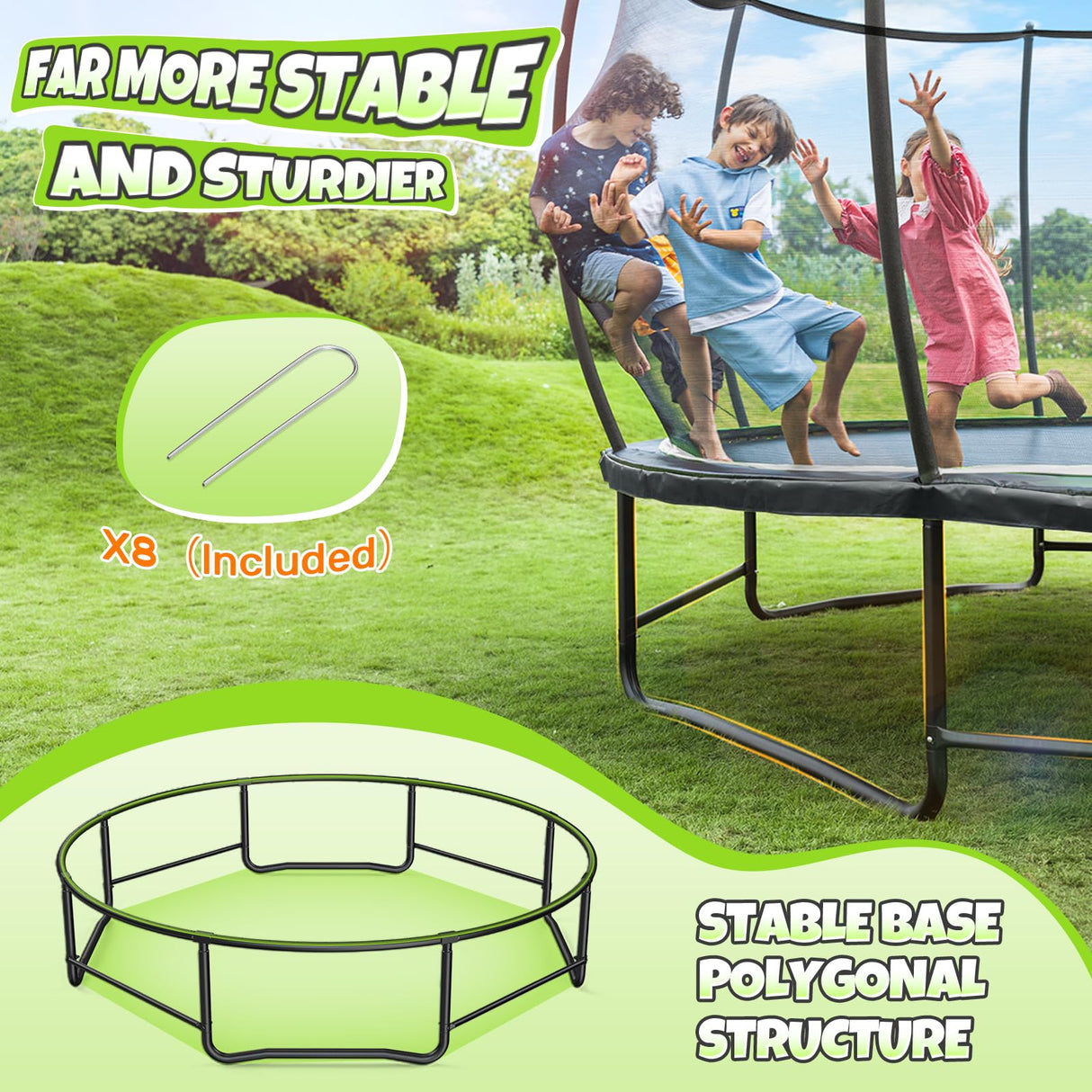 BCAN Trampoline 12FT 14FT 15FT 16FT Recreational Trampoline with Enclosure BCAN