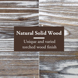 MyGift 3 Tier Wall Mounted Rustic Torched Wood Bathroom Storage Shelves, Wooden Floating Shelf Toilet Paper Holder Rack with 23 Inch Wide Towel Hanging Bar MyGift