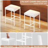 Homiflex Kitchen Island with Storage, 57" W Large Island Table with Seating/LED Light for Dining Room, Kitchen Carts on Wheels Breakfast Bar Table w/Power Outlet, Walnut Homiflex