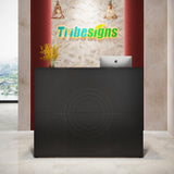 Tribesigns Reception Desk with Counter, Modern Front Desk Reception Room Table with Cable Grommet, 47 inch Retail Counter for Checkout, Lobby, Beauty Salon, Home Office Desk, Black Tribesigns