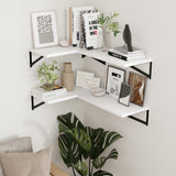 Axeman Deep Floating Shelves for Wall, 12 Inch Deep White Floating Shelves Set of 2, 16W x 12D Wide Wood Shelves Set of 2, Wall Mounted Shelves for Wall Storage Decor Axeman