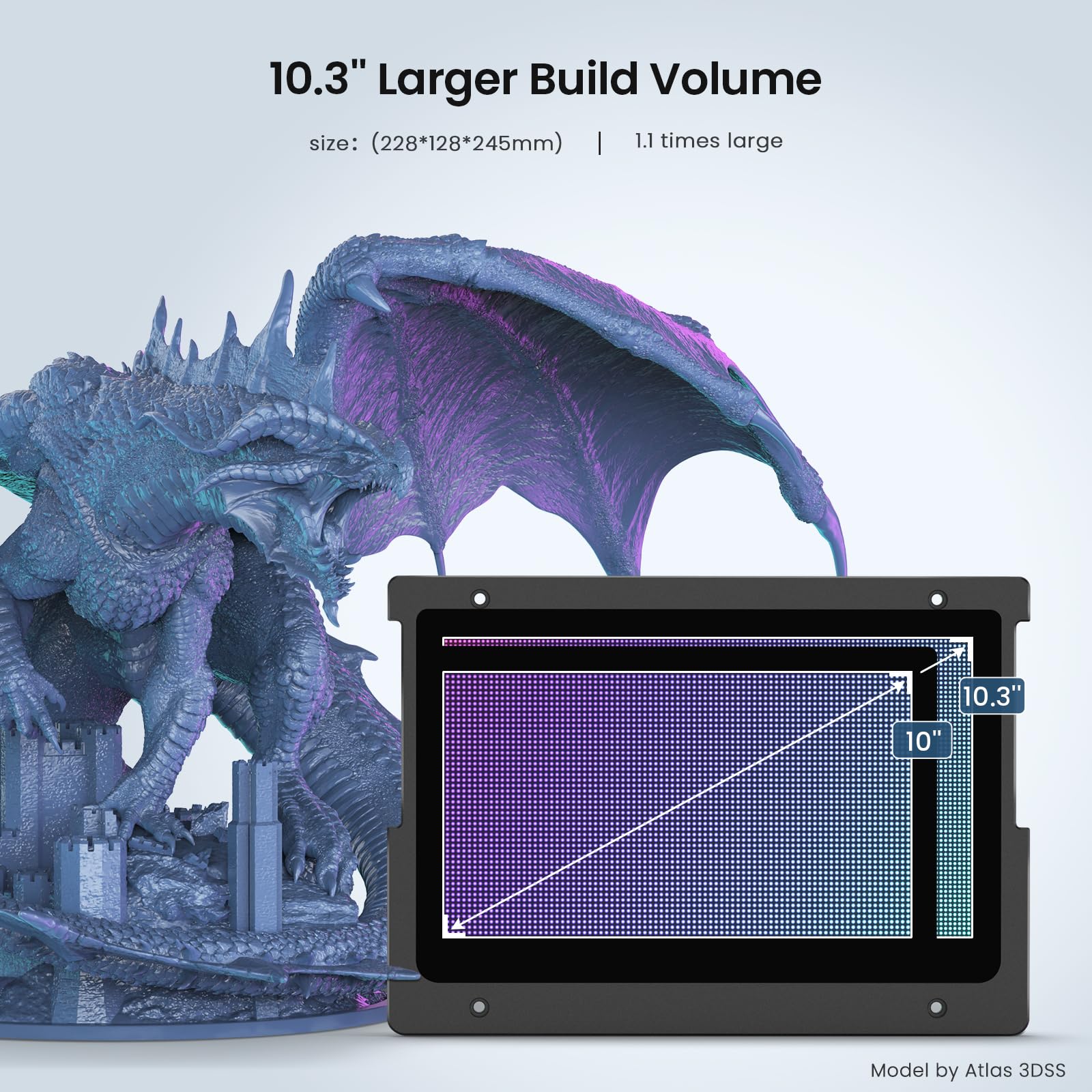 UniFormation 8K Resin 3D Printer GKtwo 10.3'' LCD Photocuring Resin Printer with Build-in Heating System & Odor Filter, Large Build Volume 228 * 128*H245mm - WoodArtSupply