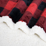 Touchat Sherpa Red and Black Buffalo Plaid Christmas Twin Blanket 60" X 70", Fuzzy Fluffy Soft Cozy Throw Blanket, Fleece Flannel Plush Microfiber Blanket for Couch Bed Sofa Touchat