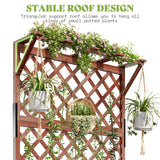 Amerlife 35.4x17.7x72 Inch Raised Garden Bed with Trellis, Wooden Planter Box for Vegetables and Climbing Plants with Drainage Holes Amerlife