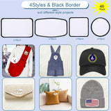 iFForce 40 PCs Sublimation Blanks Patches - Large Iron-on Patch with Black Border - Exquisite Fabric Patches for DIY Hats Backpack T-Shirt Project (Mixed) iFForce