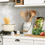 Barnyard Designs Ceramic Farmhouse Kitchen Utensil Holder for Countertop, Decorative Large Kitchen Utensil Holder for Kitchen Counter, Utensil Crock Spatula Holder, 6" White Barnyard Designs