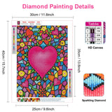 NAIMOER Valentines Diamond Art Kits Heart for Adults, Love Diamonds Art Kits Round Full Drill Diamond Arts Kit Heart Diamond Picture Arts Craft for Home Wall Decor 11.8x15.8 inch NAIMOER