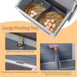 Petsfit Large Chicken Coop with Upgraded Perches, Wooden Outdoor Chicken Cage with Large Nesting Box, Weatherproof Open Asphalt Roof &Removable Bottom, Duck House, Rabbit Hutch Petsfit