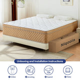 Niqooia Full Size Mattress, 12 inch Memory Foam Mattress Medium Firm Mattress, Fiberglass Free, CertiPUR-US Certified Safe Materials, 7 Zon Pocket Springs, Full Mattress in a Box Niqooia