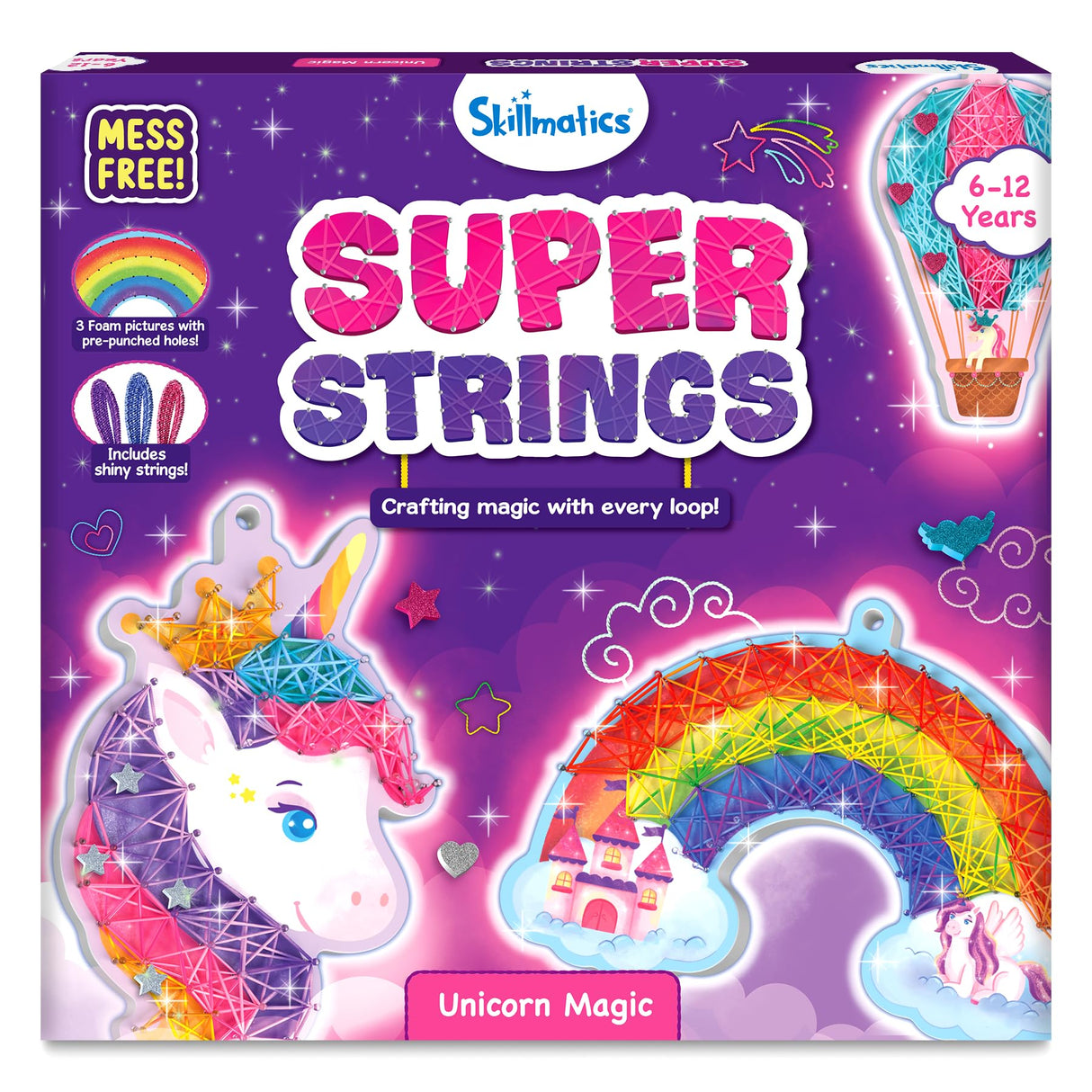 Skillmatics String Art Activity - Unicorn Magic, Mess-Free Art for Kids, Craft Kits & Supplies, DIY Decor & Creative Activity, Gifts for Girls & Boys Ages 6, 7, 8, 9, 10, 11, 12 Skillmatics