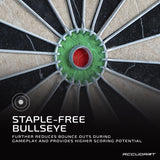 Accudart Classic Bristle Dartboard - Official Size 18" x 1.5" - Self-Healing Genuine Bristle Sisal - Staple Free Bullseye - Ideal for Steel Tip Darts Accudart