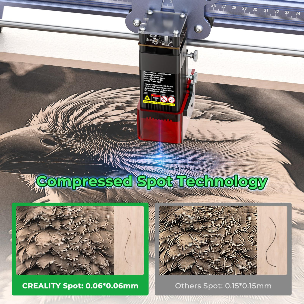 Creality Falcon 5W Laser Engraver Machine, 72w High Precision 0.06mm Laser Cutter and Engraving Machine for Wood Metal Leather Acrylic Glass, 10000mm/min, Offline Usage, CNC Laser Engraver CREALITY FALCON
