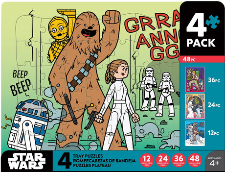 Buffalo Games - Star Wars - Four 12-48 Piece Puzzle Board Preschool Tray Puzzles - Finished Puzzle Sizes are 14 x 10.75in Buffalo Games