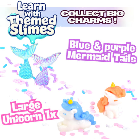 Finoclay Butter Slime kit, MicroWorld 2 Pack Clear & Fluffy Slime for Kids, Unicorn Mermaid Theme Party Favors with 6 Slime add ins, Unicorn Kids Toy Birthday Gifts for Girls Age 8-12 ToysButty