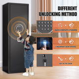 ErgoNova 57" Large Gun Safe,Biometric 5-Gun Safe Cabinet,Quick Access Long Gun Pistols,Rifles and Shotguns Gun Cabinet,with 3 Pistol Bags and LED Light Adjustable Gun Rack,Assembled(Black) ErgoNova