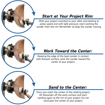Bowl Sander Tool Kit w/Dual Bearing Head & Hardwood Handle | 85PC Wood Sander Set | 1" & 2" Hook & Loop Sanding Disc Sandpaper Assortment | 1/4" Mandrel Bowl Sander for Woodturning | Wood Lat - WoodArtSupply