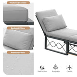 AECOJOY Outdoor Metal Chaise Lounge Chair, Convertible Patio Armchair with Cushions, Adjustable 5-Position Sun Recliner with Full Flat Tanning Function for Outside, Pool, 1 Pack AECOJOY