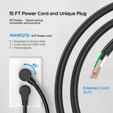 CRST 12-Outlet Long Power Strip with 15FT Cord, 2100 Joules Heavy Duty Surge Protector Mountable Power Strip, Wide Spaced Outlets for Industrial Garage Commercial(15A/1875W) CRST