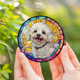 Custom Pet Portrait Stained Glass Suncatcher – Personalized Dog Memorial Ornament, Pet Loss Remembrance Gift, Window Hanging, Bereavement Keepsake, Home Decor Noni