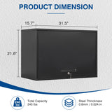 Fesbos Metal Storage Cabinet Black Wall Cabinets with Shelf and Locking Door - Wall Mounted Storage Cabinet for Garage Warehouse Home Office - Assembly Required Fesbos