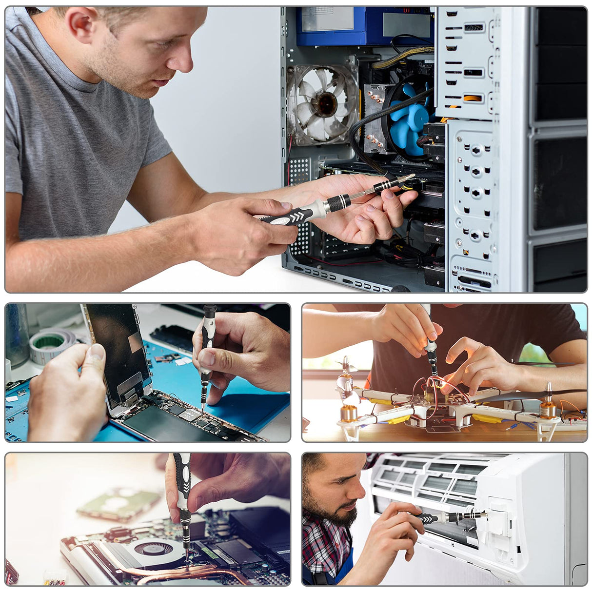 STREBITO Precision Screwdriver Set 124-Piece Electronics Tool Kit with 101 Bits Magnetic Screwdriver Set for Computer, Laptop, Cell Phone, PC, MacBook, iPhone, Nintendo Switch, PS4, PS5, Xbox Repair STREBITO