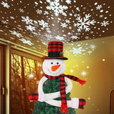 Juegoal Christmas Snowman Tree Topper with Built-in Snowflakes LED Projector, Plush Top Hat Snowmen Treetop Hugger with Rotating Magic Snow, Xmas Tree Ornament Holiday Winter Home Party Decorations Juegoal